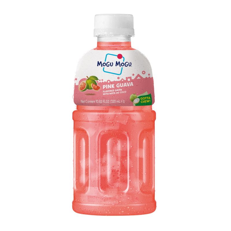 Mogu Mogu Pink Guava Flavored Drink with Nata De Coco, 320ml