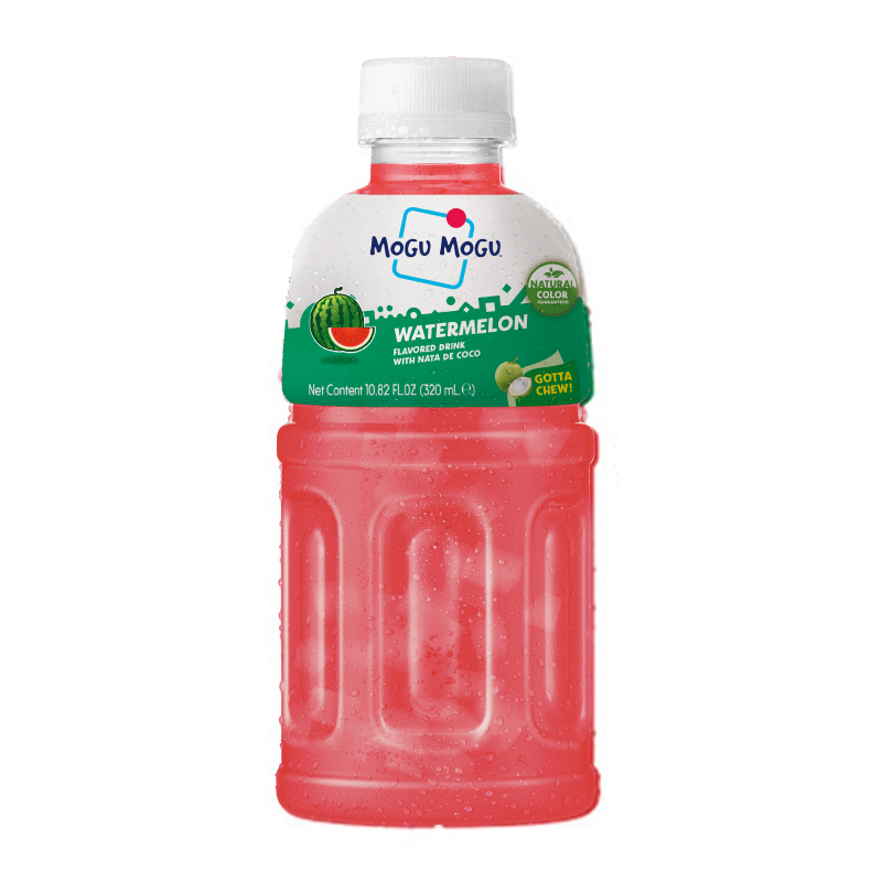 Mogu Mogu Watermelon Flavored Drink with Nata De Coco, 320ml