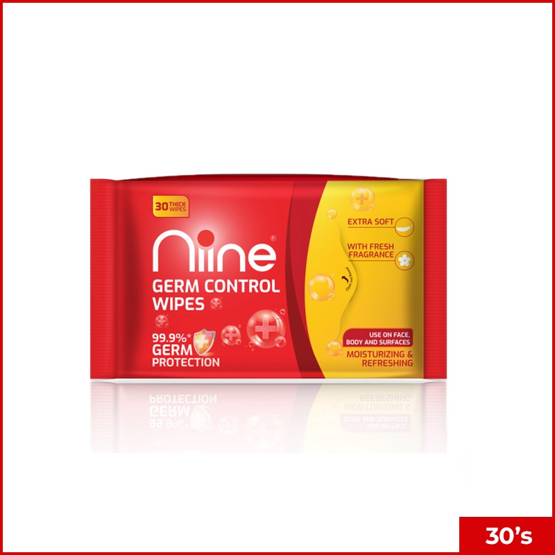 Niine Germ Control Wipes 30's