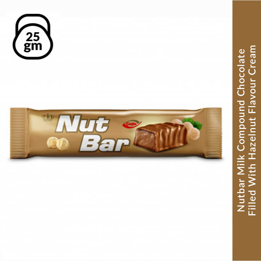 Nutbar Milk Compound Chocolate Filled With Hazelnut Flavour Cream, 25 gm