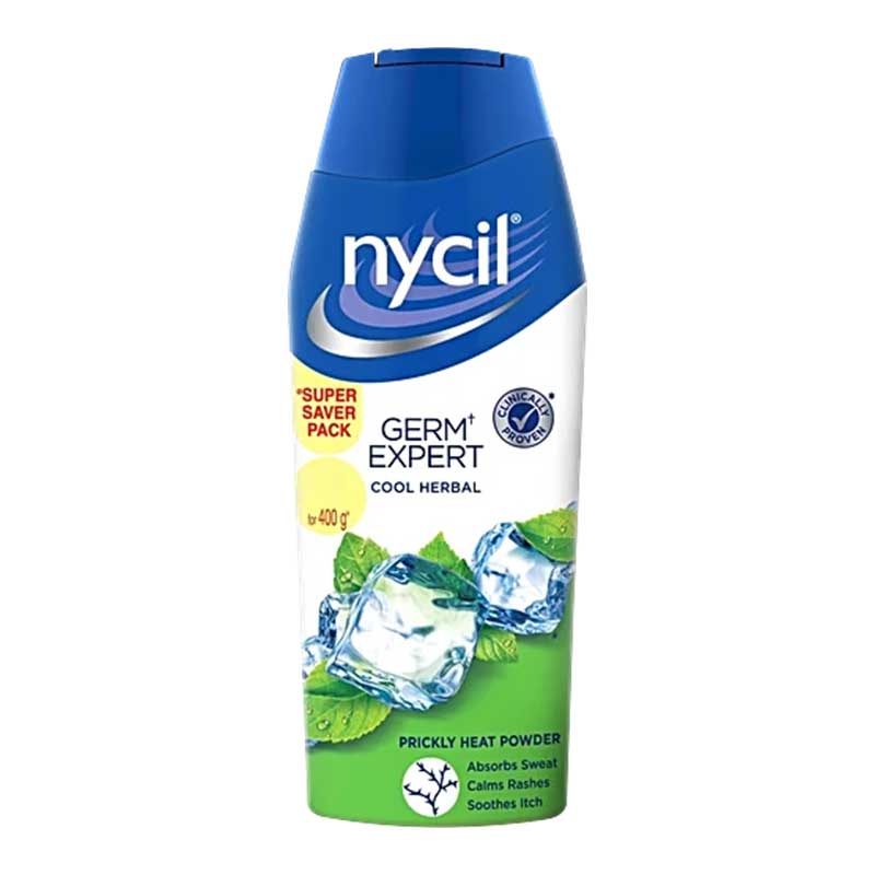Nycil Germ Expert Prickly Heat Powder - Cool Herbal, 400 g