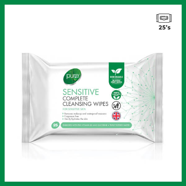 Pure Sensitive Complete Cleansing Wipes, 25's