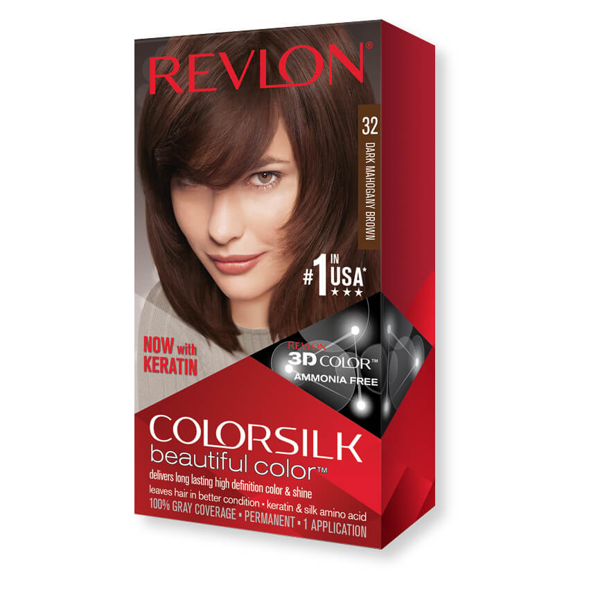 Revlon ColorSilk Hair Color, Dark Mahagony Brown [32]