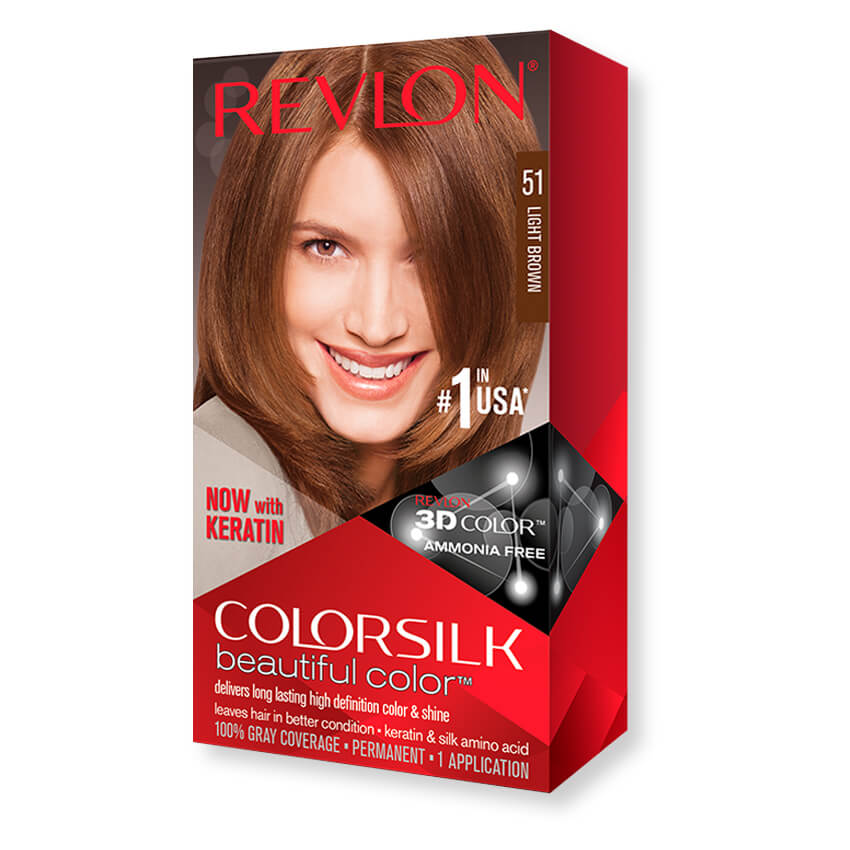 Revlon ColorSilk Hair Color, Light Brown [51]