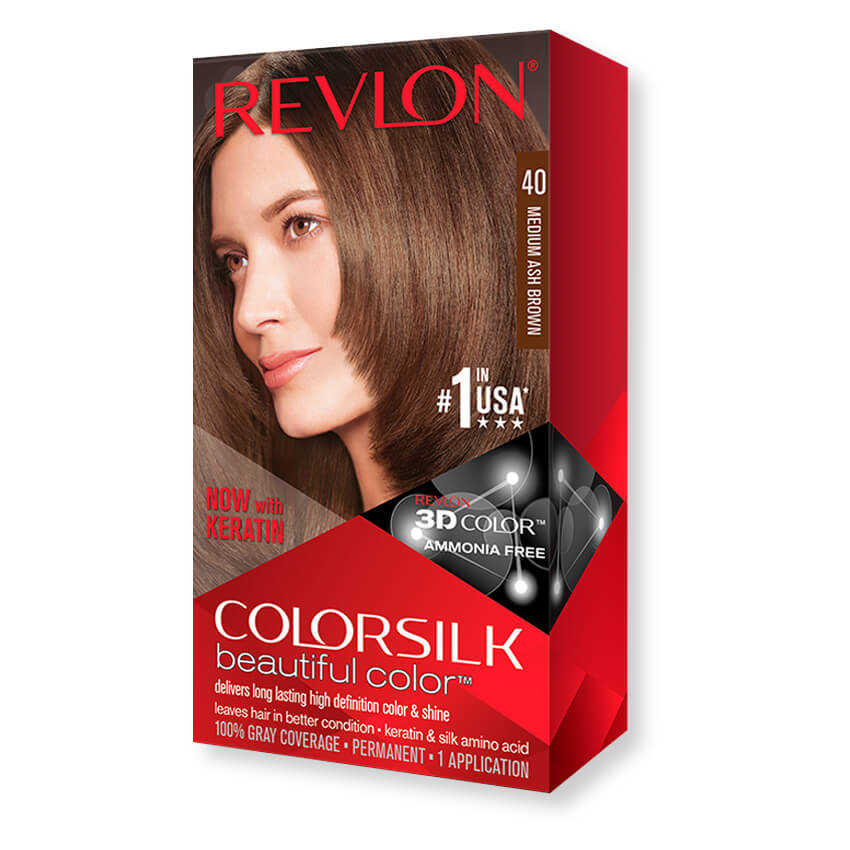 Revlon ColorSilk Hair Color, Medium Ash Brown [40]