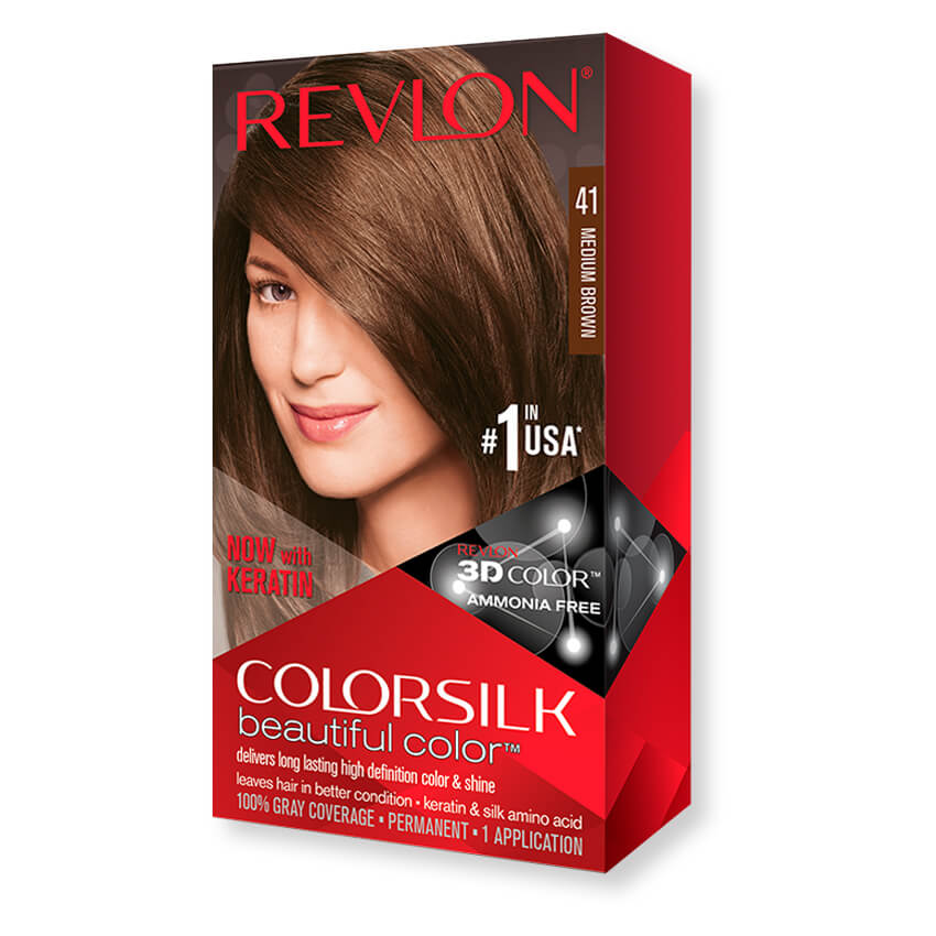 Revlon ColorSilk Hair Color, Medium Brown [41]