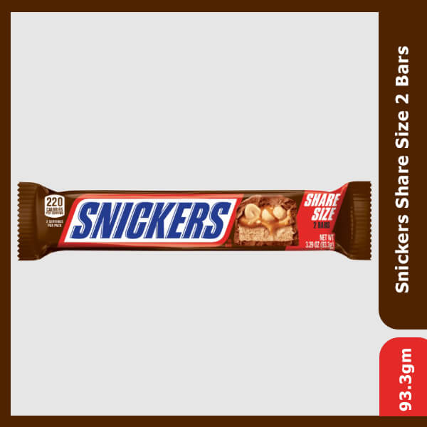 Snickers Share Size 2 Bars, 93.3g