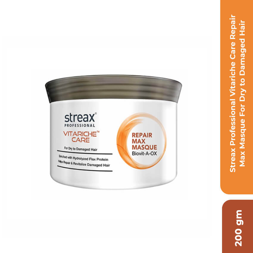 Streax Professional Vitariche Care Repair Max Masque For Dry to Damaged Hair, 200g