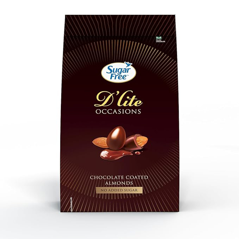 Sugar Free D'Lite Chocolate Coated Almonds Gift Pack - 100 gm
