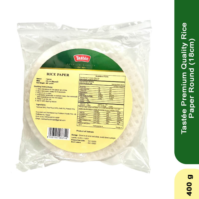 Tastee Premium Quality Rice Paper Round (18cm), 400gm