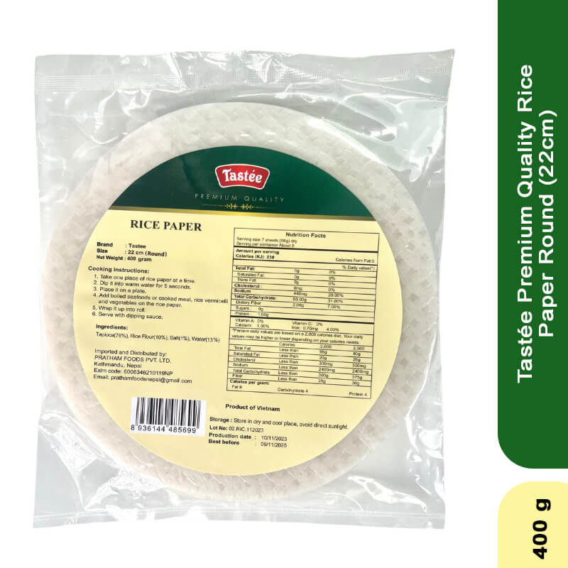 Tastee Premium Quality Rice Paper Round (22cm) 400gm