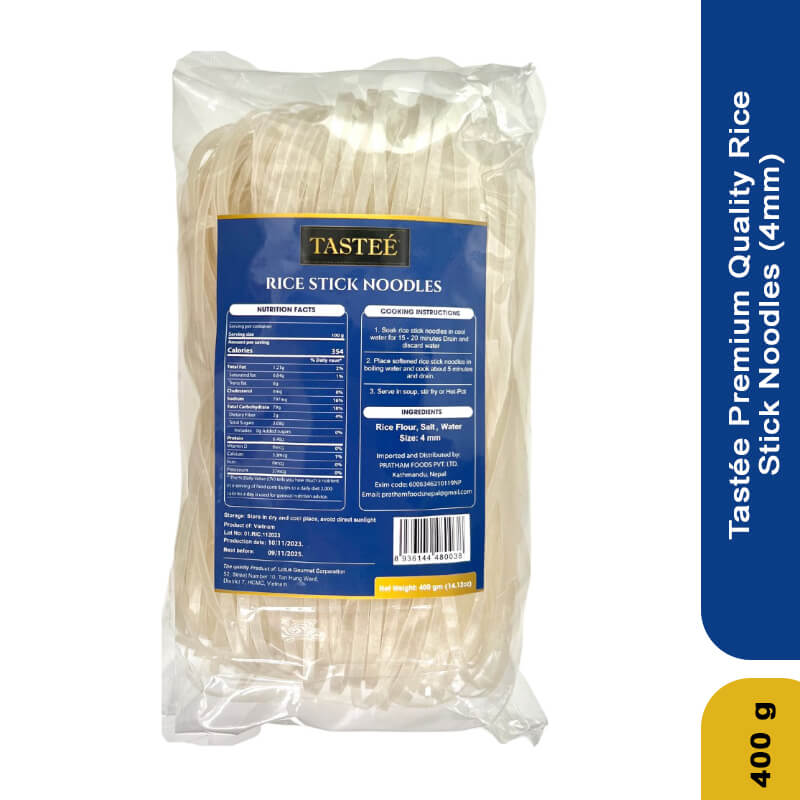 Tastee Premium Quality Rice Stick Noodles (4mm), 400gm