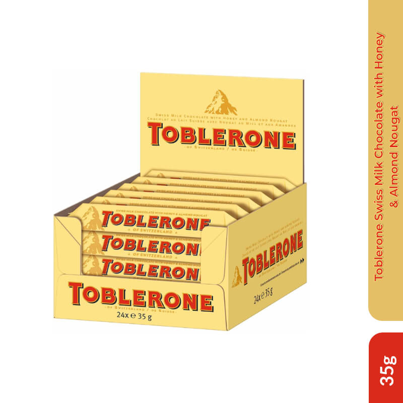 Toblerone Swiss Milk Chocolate with Honey & Almond Nougat,35g