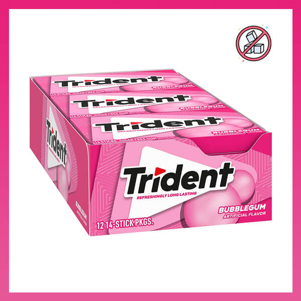 Trident Sugar Free Gum with Xylitol Bubblegum Flavor, 14's