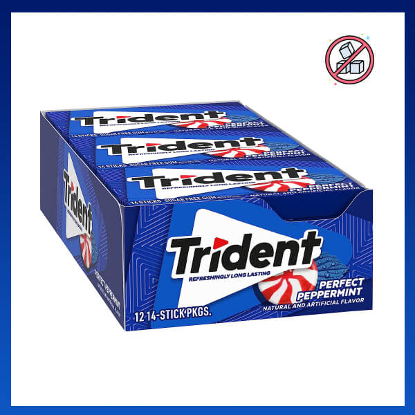 Trident Sugar Free Gum with Xylitol Perfect Peppermint Flavor, 14s