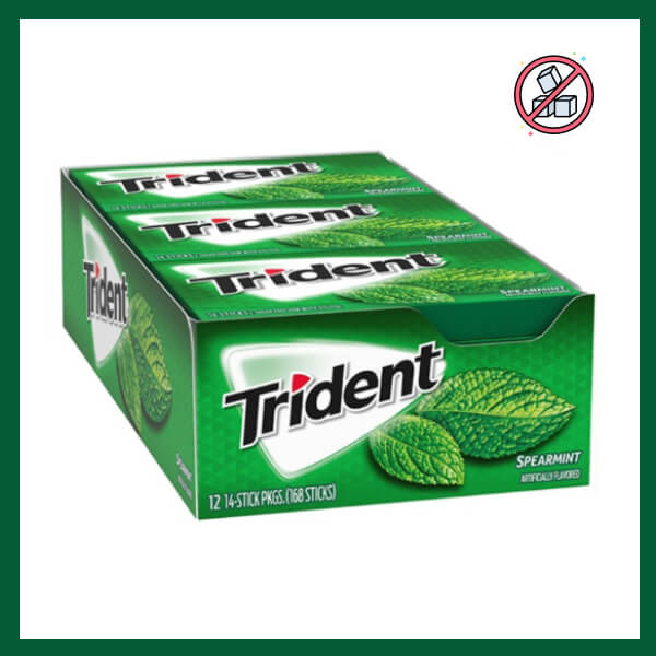 Trident Sugar Free Gum With Xylitol Spearmint Flavour, 14's