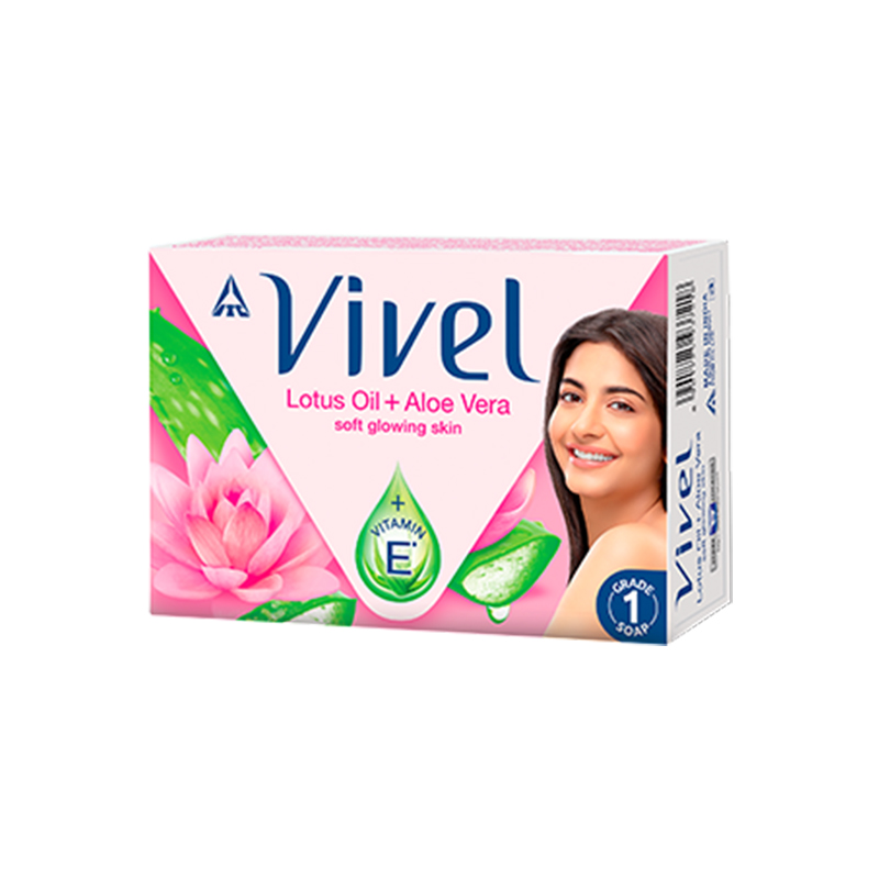 Vivel Soap with Lotus Oil + Aloe Vera, 100gm